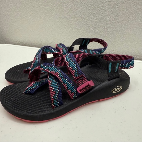 Chaco Shoes Z2 Classic Sandals Womens Size 9 Pink Blue Black Outdoor Casual - Picture 3 of 8